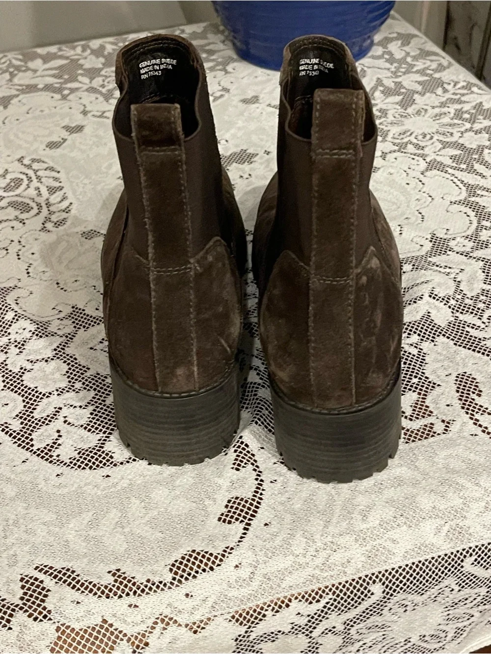 Joie Brown Suede Chelsea Booties with Lug Sole